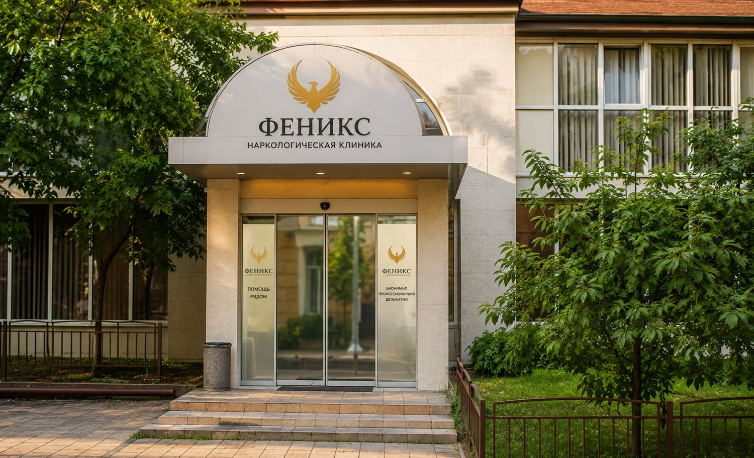 Вход в наркологическую клинику «Феникс» в Архангельске